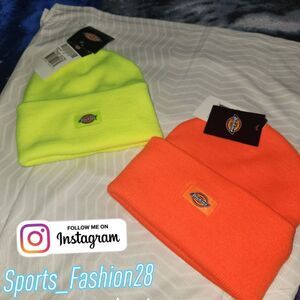 Dickies Men's Cuffed Beanie Hat Workwear Orange and green  One Size New